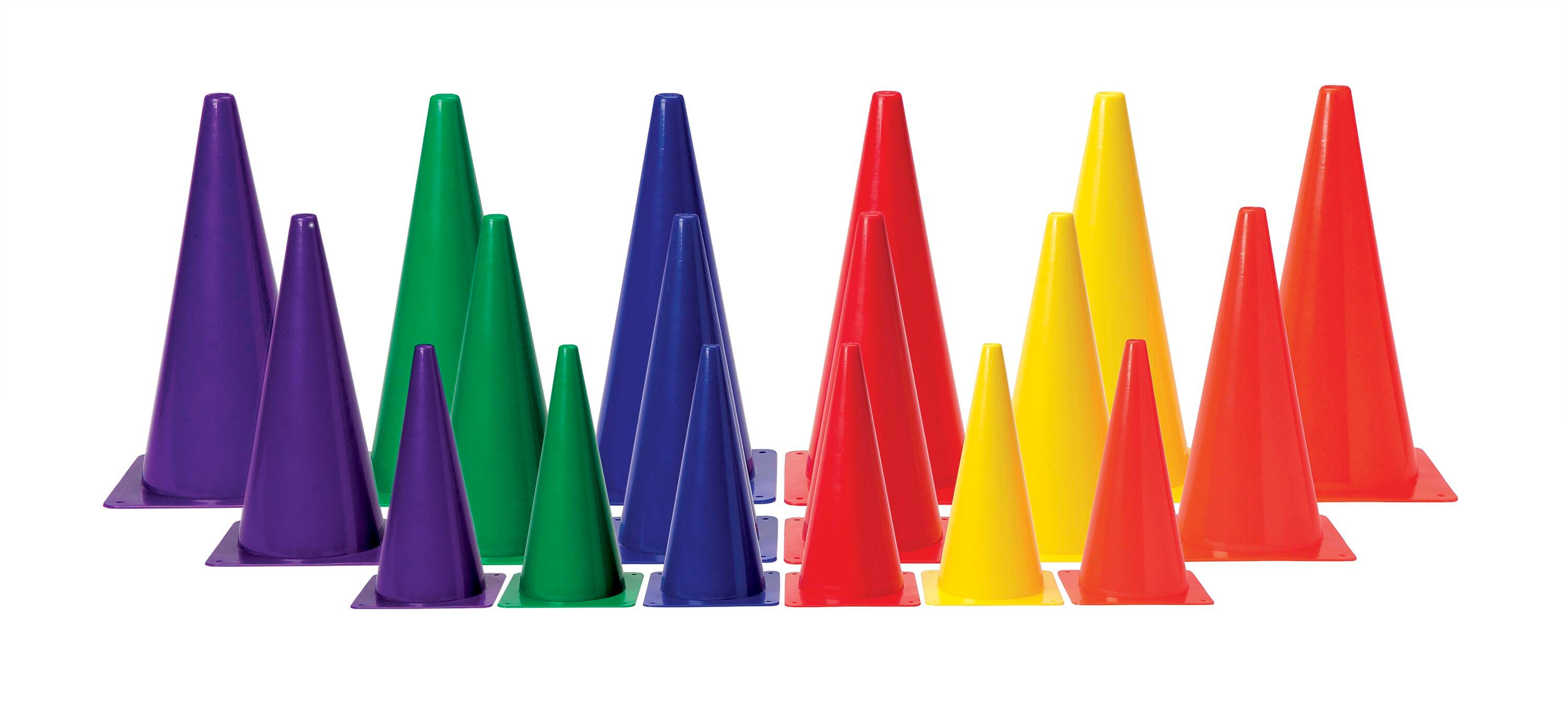 Cone Set, Medium Weight, 9 Inches, Assorted Colors, Set of Six 2125468